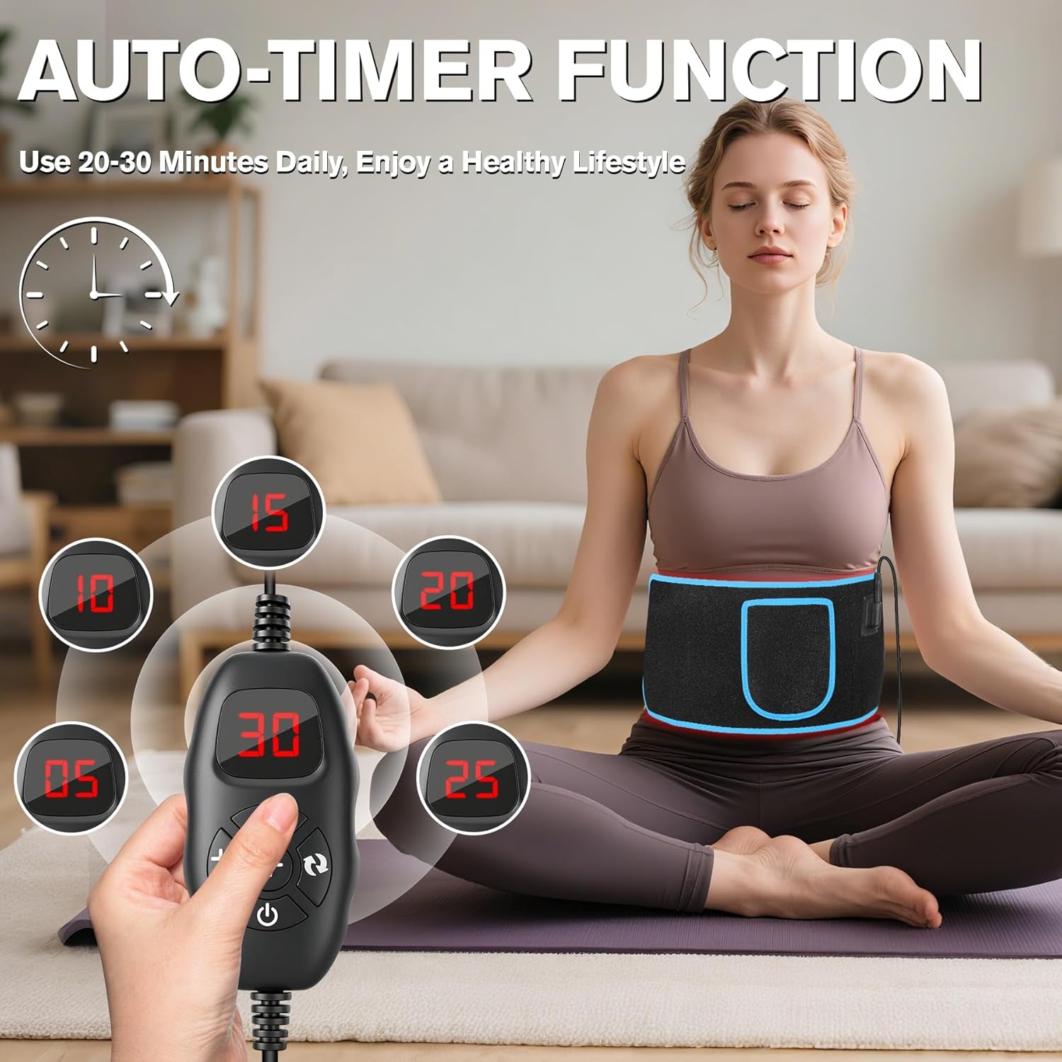 Red Light Belt, Red Light for Body,660Nm & 850Nm Infrared Light Wrap Belt,Red Light Device with Upgraded 3 in 1 Led Beads,Red Light Belt with Timer
